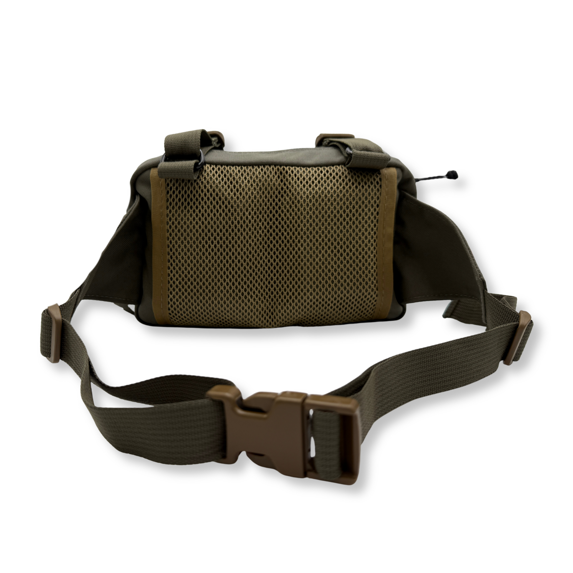 Backside of MAG Bag with a strap on a white background