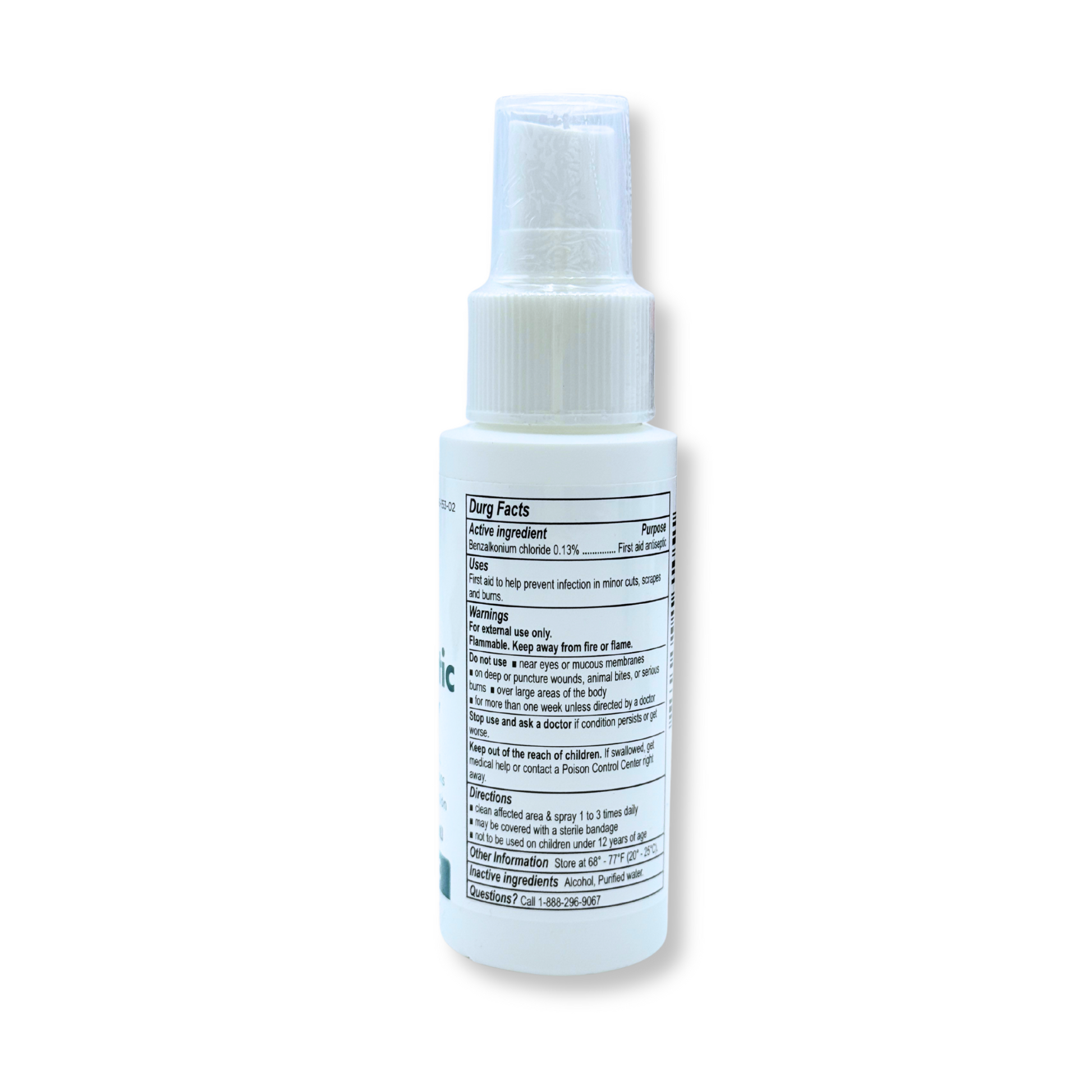 Globe Antiseptic Spray Bottle - Drug facts