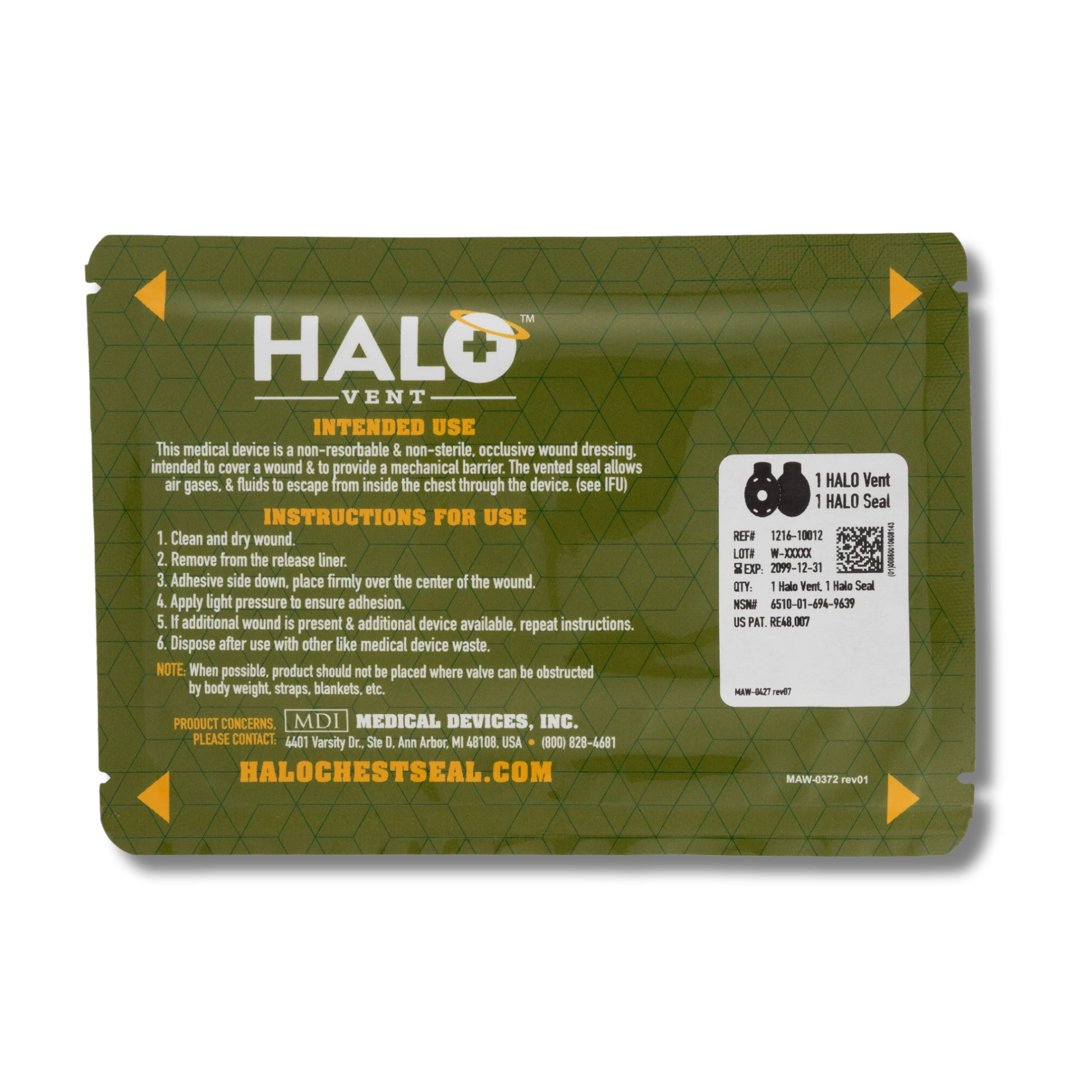 HALO CHEST SEAL (2PK) - Default Title Medical Components Refuge Medical