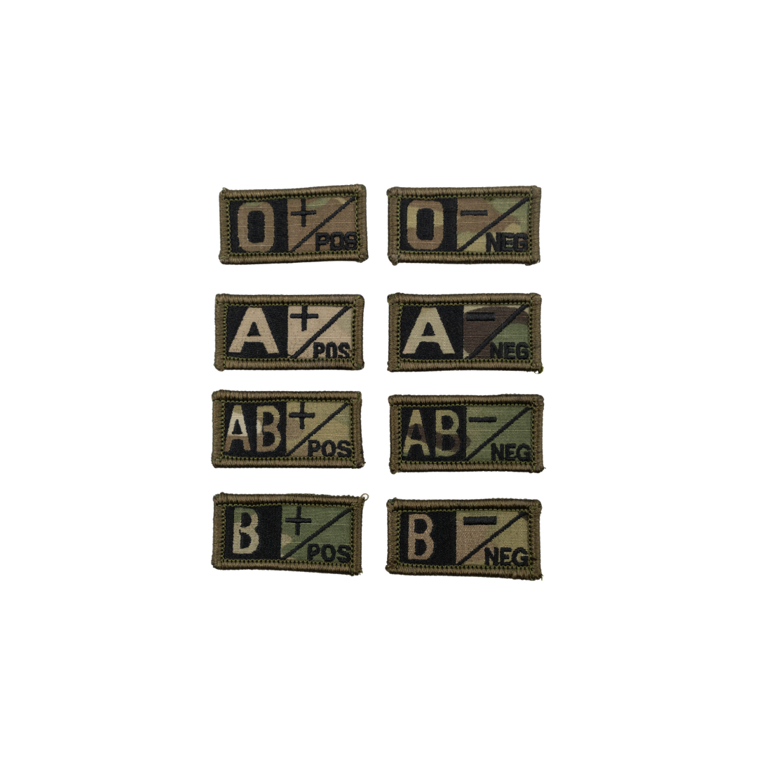 BLOOD TYPE PATCHES - MultiCam/Black / A+ Medical Components Refuge Medical