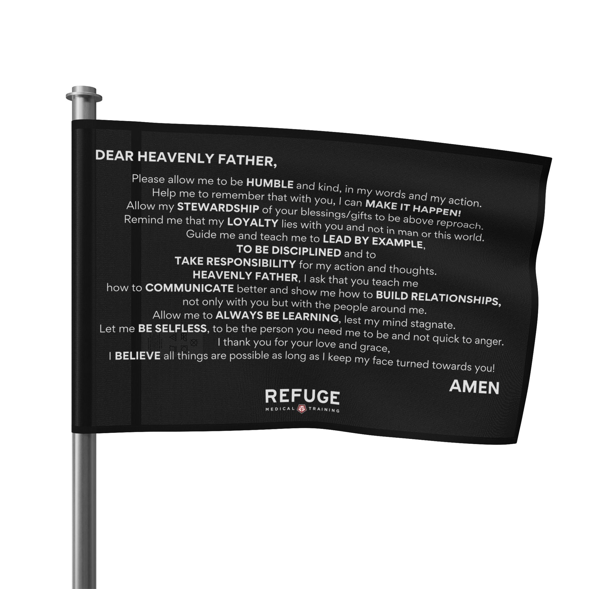 CORE VALUES PRAYER FLAG - 18" x 12" Home Decor Refuge Medical