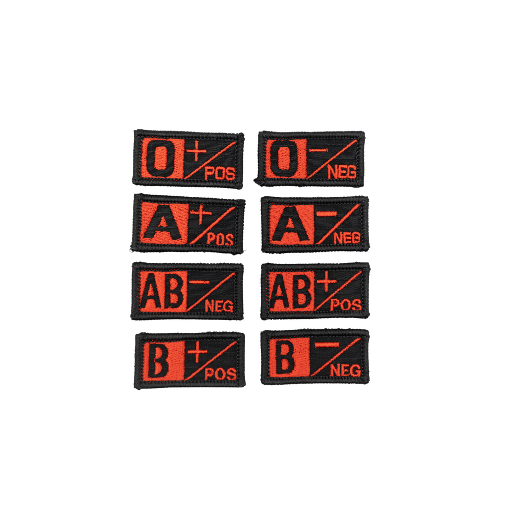 BLOOD TYPE PATCHES - Red/Black / A+ Medical Components Refuge Medical
