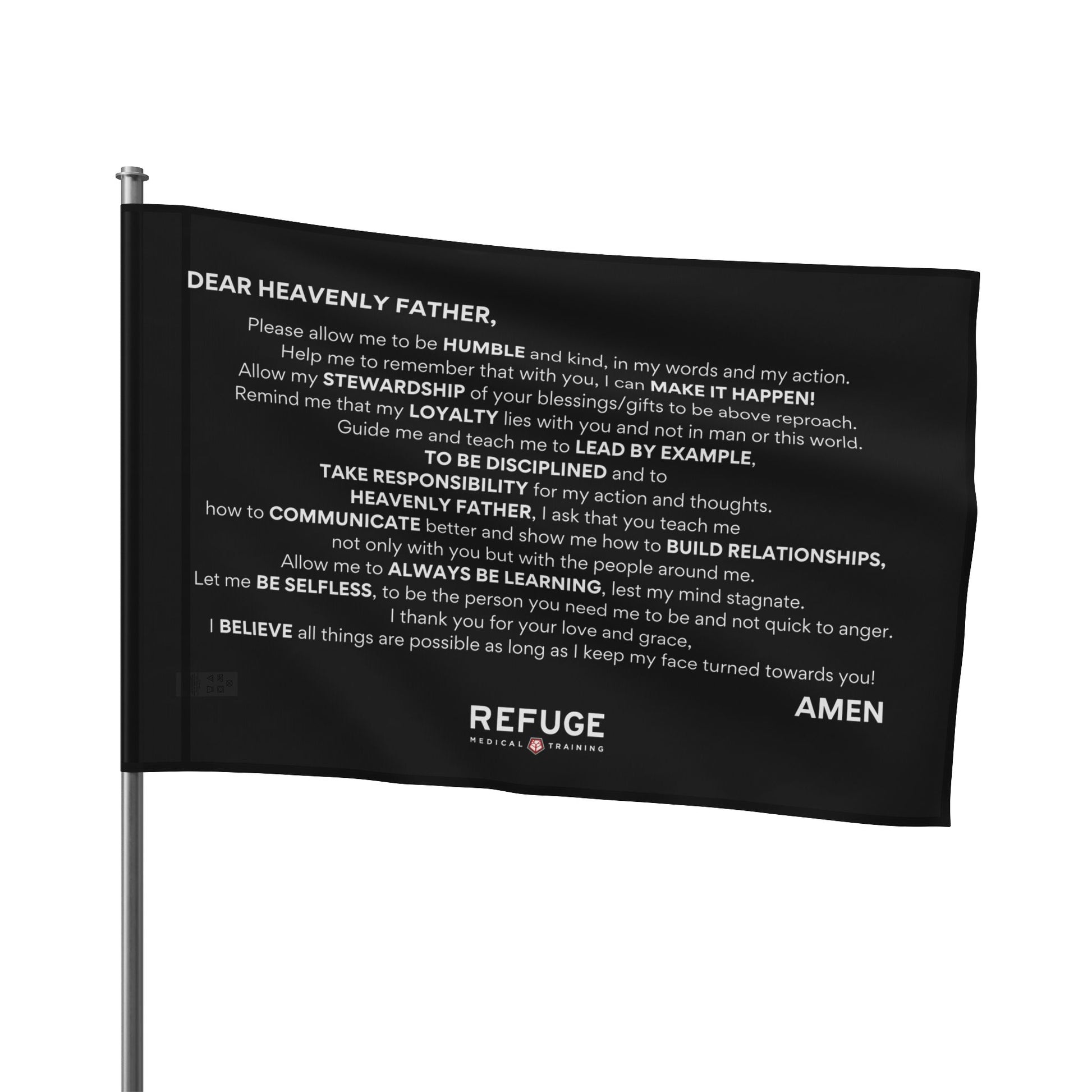 CORE VALUES PRAYER FLAG - 18" x 12" Home Decor Refuge Medical