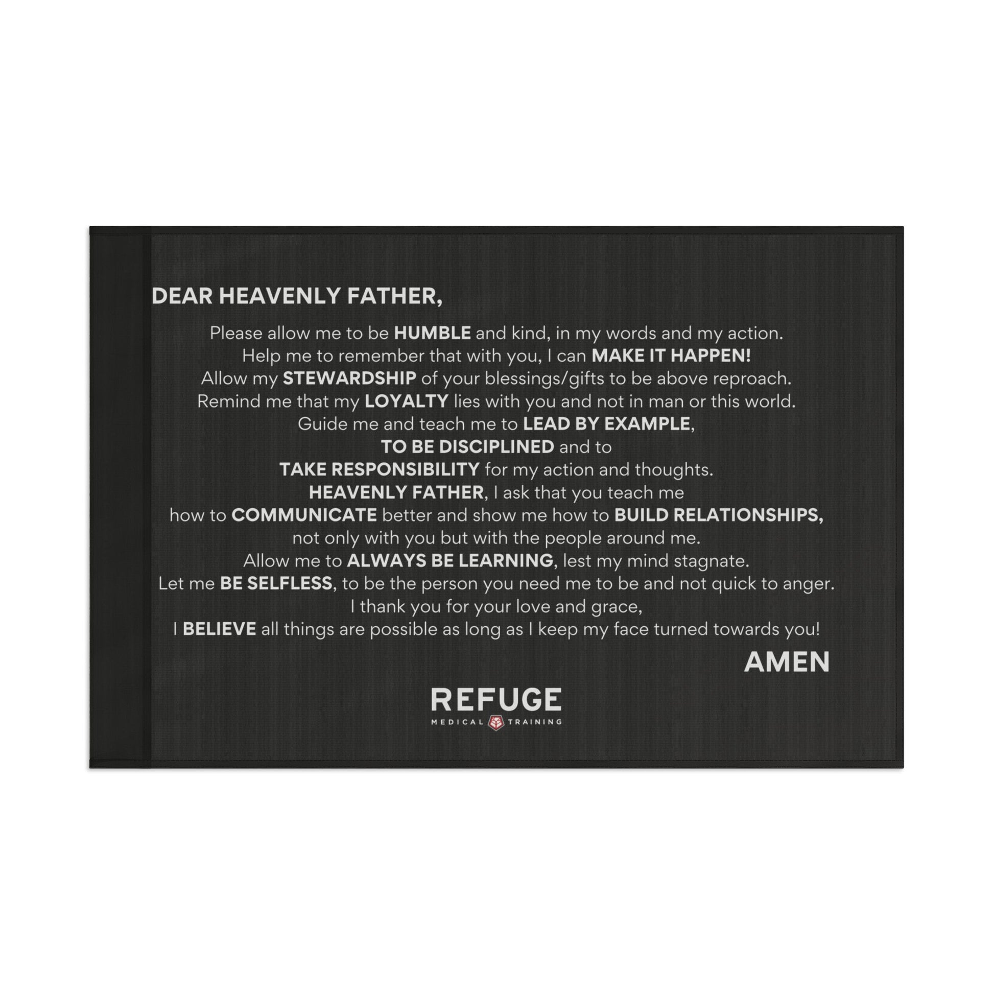 CORE VALUES PRAYER FLAG - 36" x 24" Home Decor Refuge Medical
