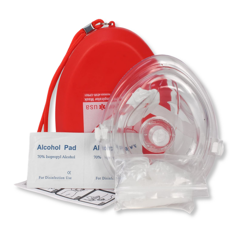 CPR POCKET RESUSCITATOR WITH CLAMSHELL STORAGE CASE – Refuge Medical