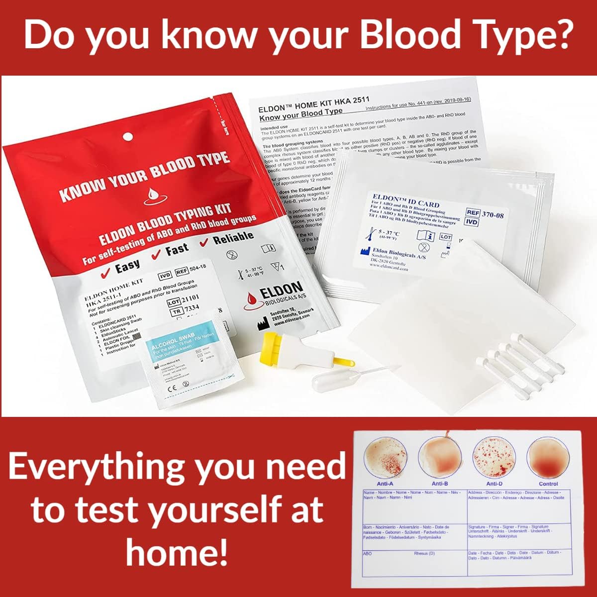 Eldon Card Kit ELDON BLOOD TYPING KIT (3PK) – Refuge Medical
