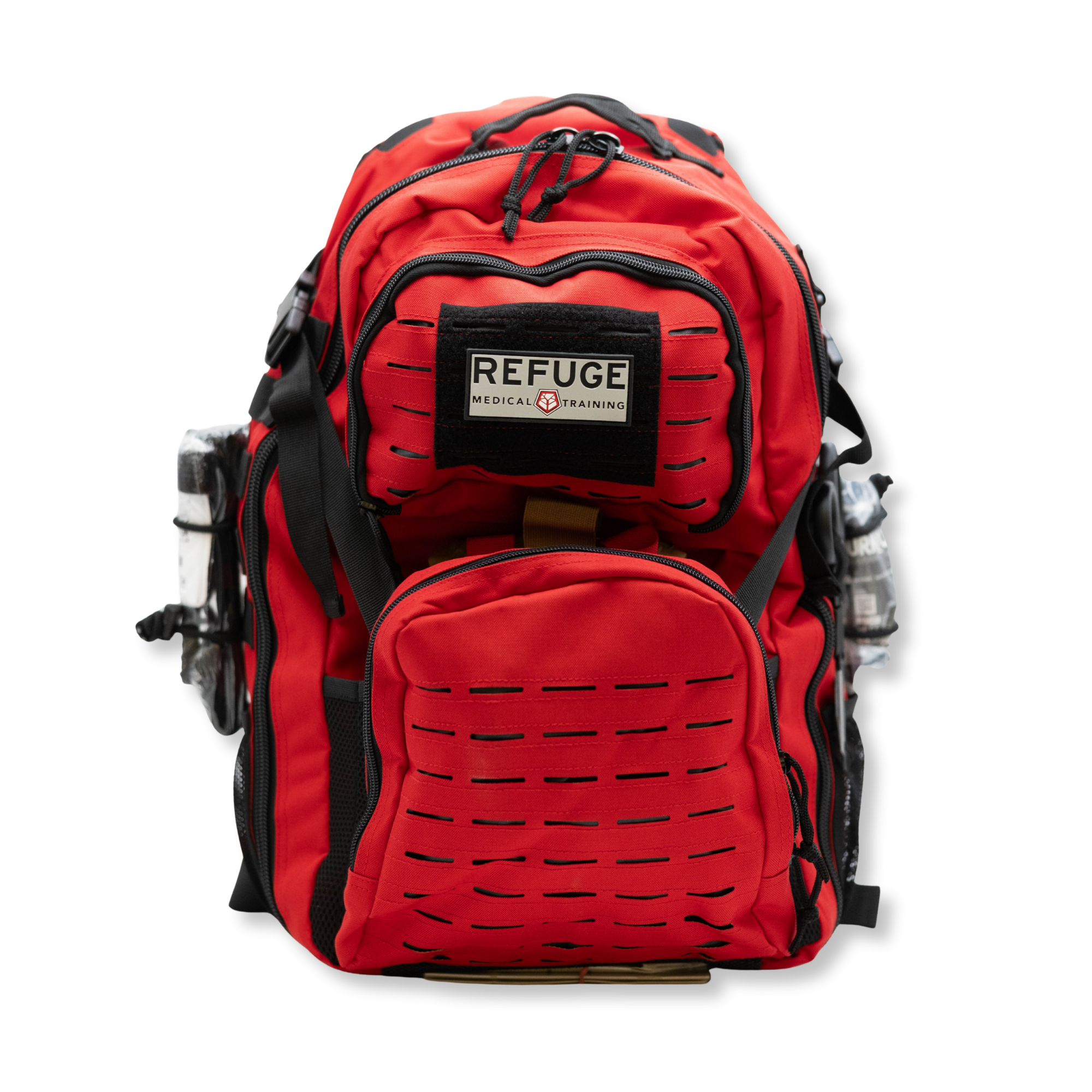 Refuge Medical Field Medic First Aid Backpack - Red with Refuge Medical Patch