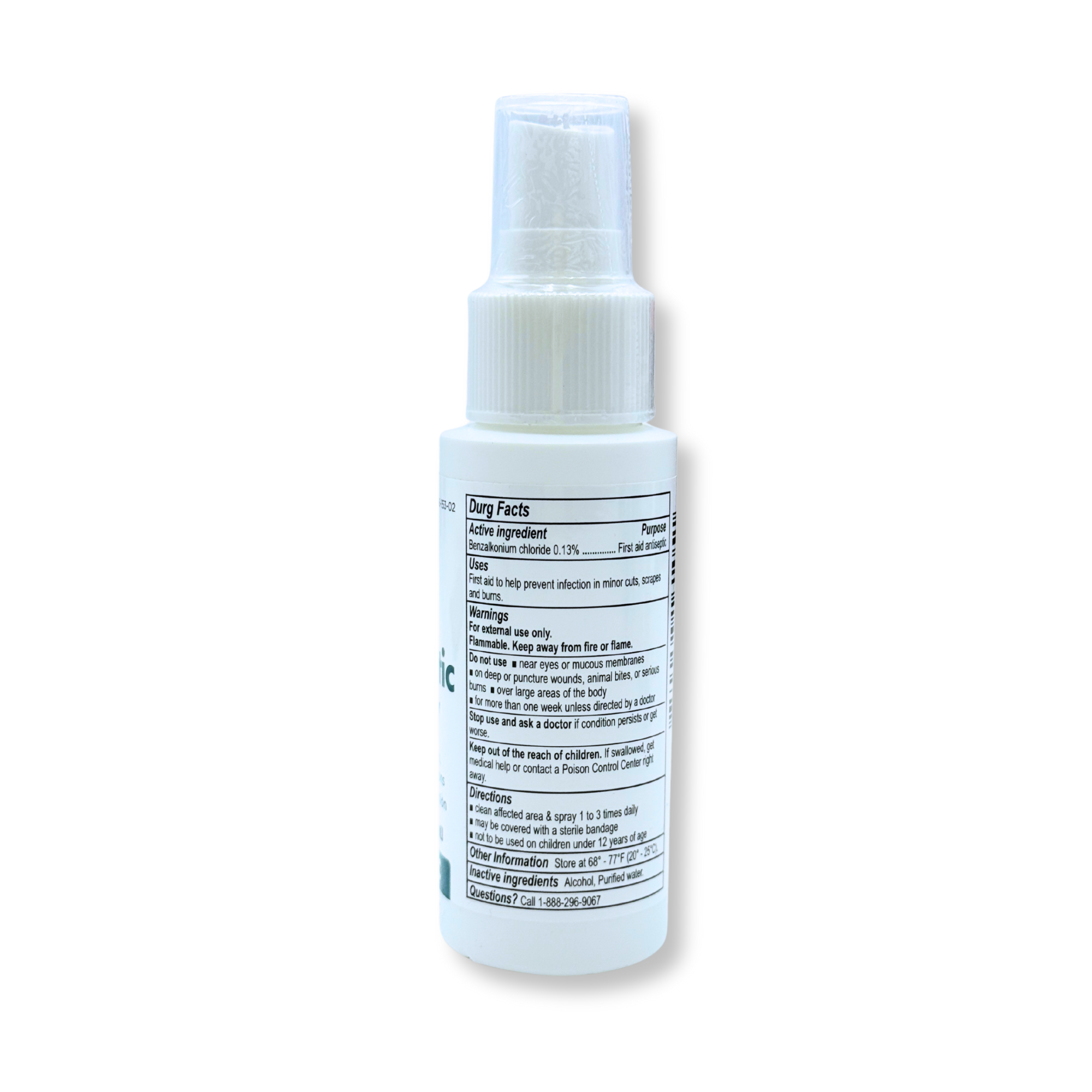 Globe Antiseptic Spray Bottle - Drug facts