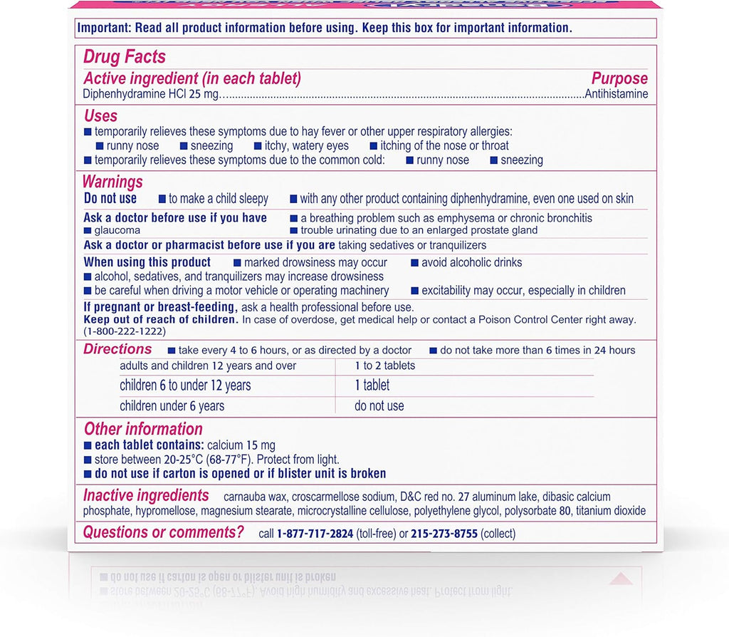BENADRYL - 25MG DIPHENHYDRAMINE HCI – Refuge Medical