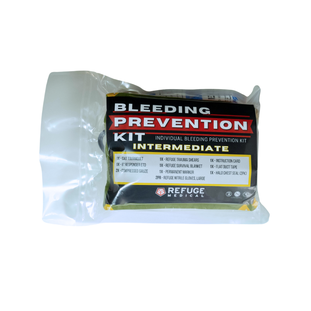 Refuge Medical Bleeding Prevention Kit Vacuum Sealed First Aid Kit - Intermediate
