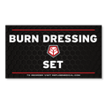 Refuge Medical Burn Dressing Set- black with white text and red accents