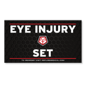Eye Injury Set - black label, white words, red accents, Refuge logo