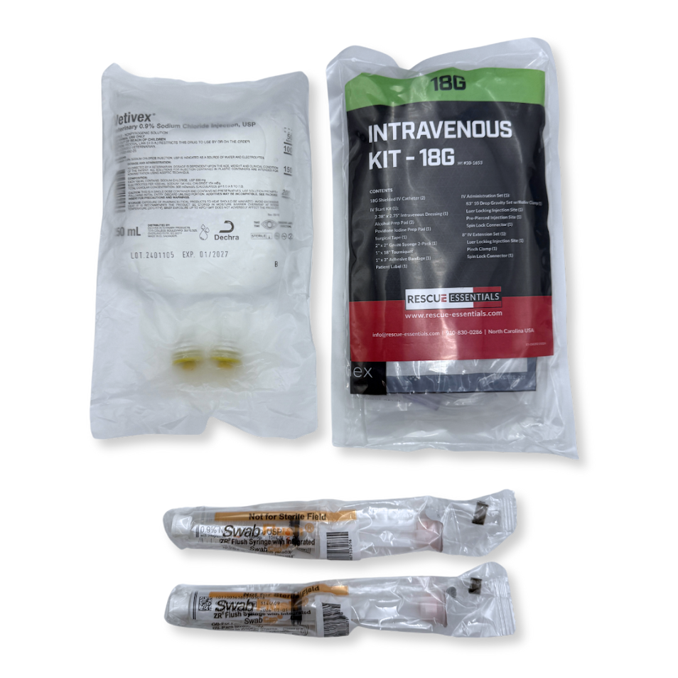 IV START UP SET (FLUIDS NOW INCLUDED) (K9) – Refuge Medical