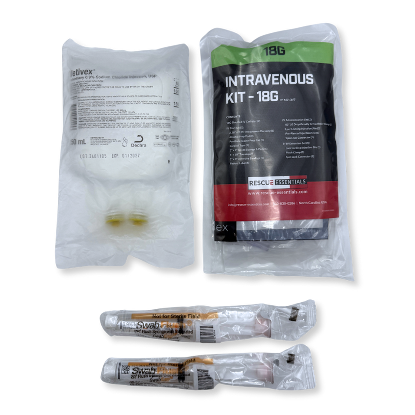 IV START UP SET (FLUIDS NOW INCLUDED) (K9) – Refuge Medical