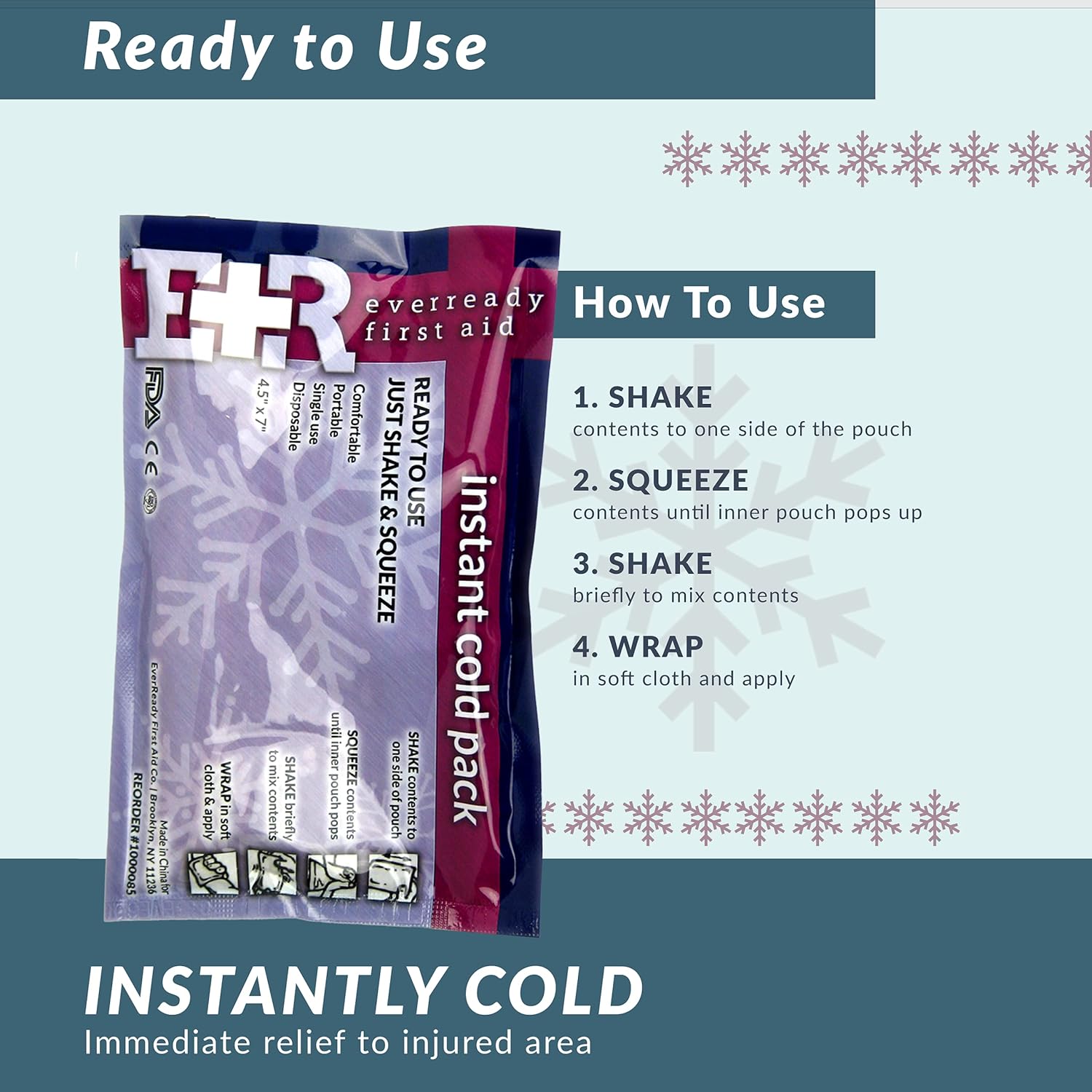 EVER READY DISPOSABLE ICE PACK 4.5" X 7" - Default Title Medical Components Refuge Medical