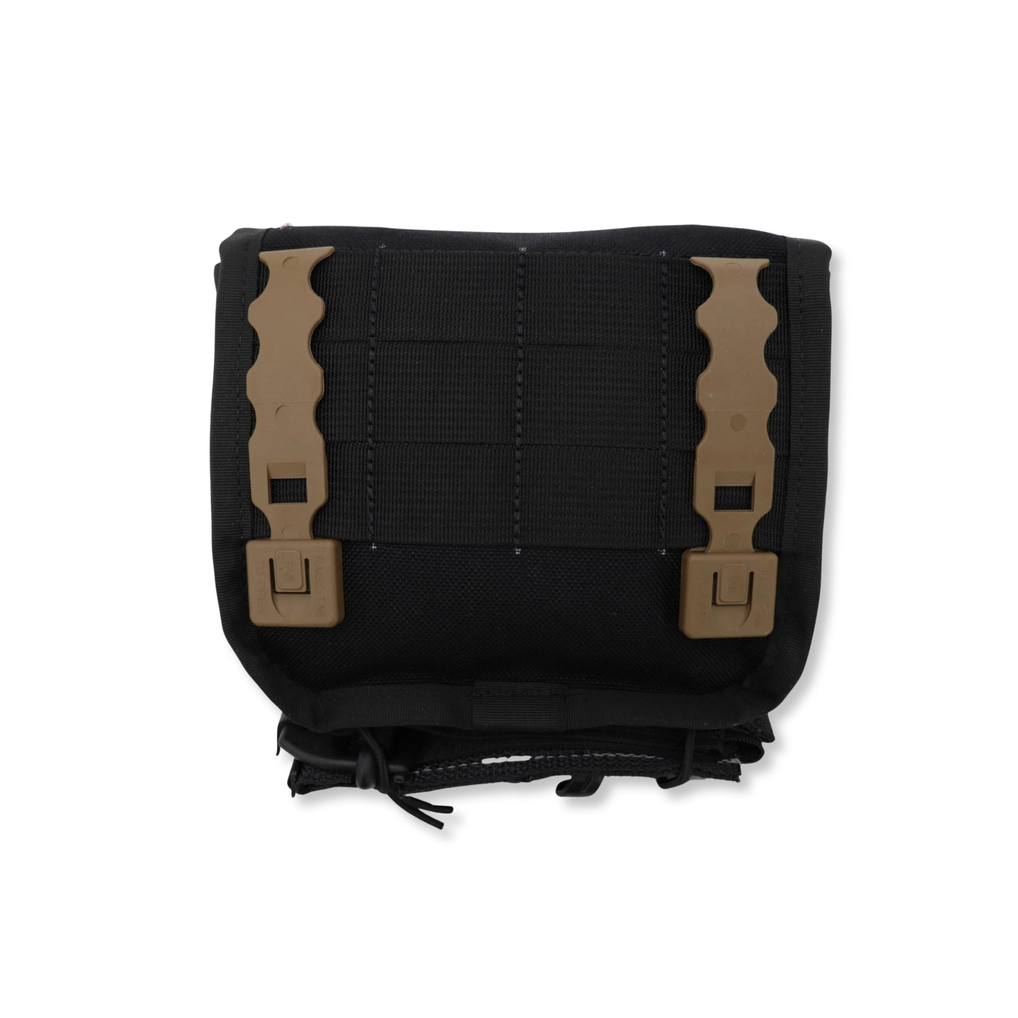 Refuge Medical SOB FAK First Aid Kit - Black (back) showing mounting MOLL-E straps