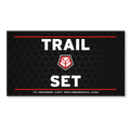 Trail Set, white words, red accents, Refuge Logo