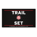 Trail Set, white words, red accents, Refuge Logo