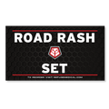 Road Rash Set label, white words, red accents, Refuge Logo